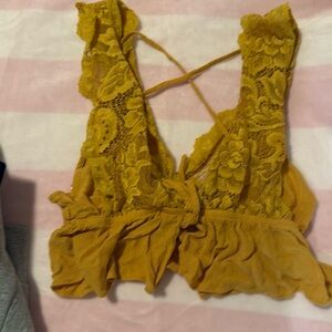 Yellow Forever 21 crop top, size Small